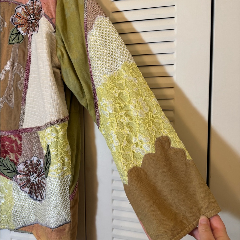 Indigo Moon Floral Patchwork Embroidered Embellis… - image 7